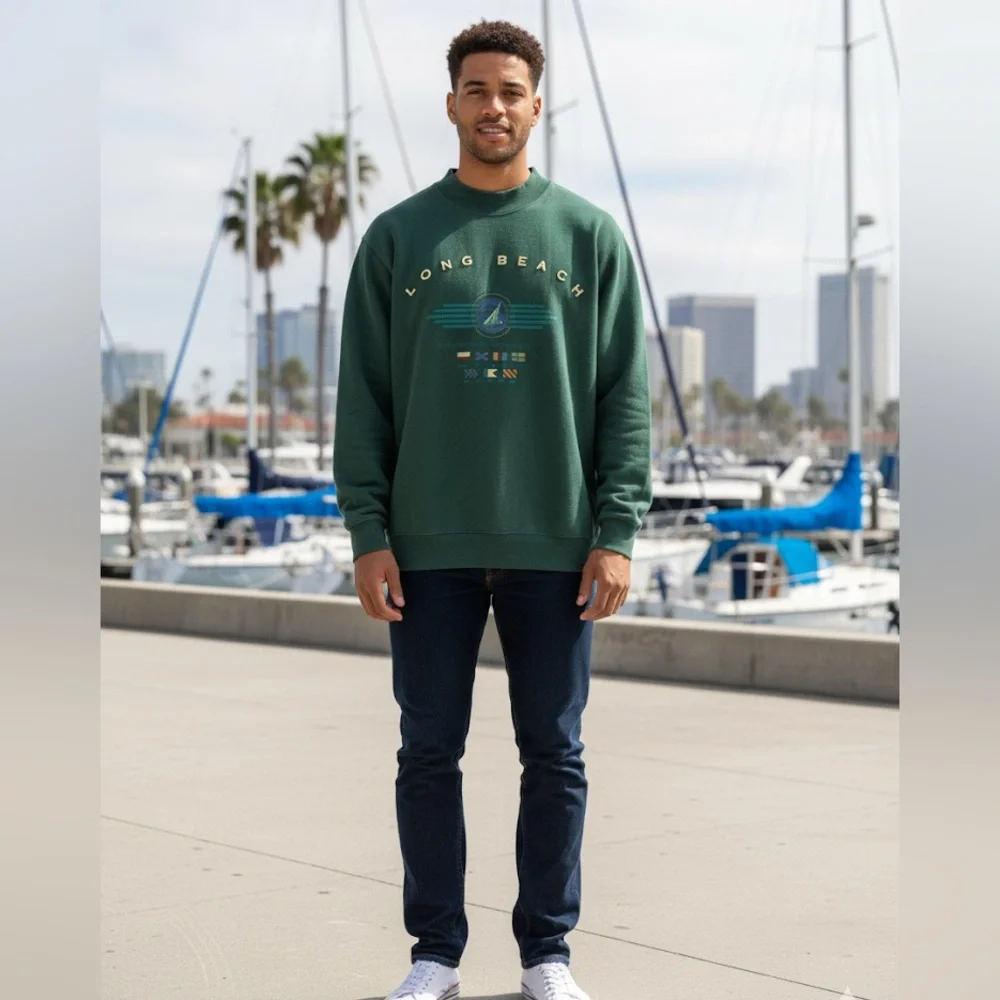 Vintage 90s Anvil Cotton Deluxe Long Beach International Yachting Longsleeve